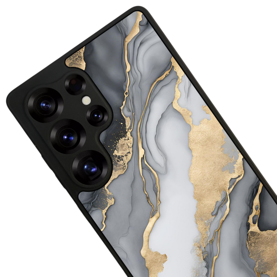 Samsung Galaxy S25 Ultra Uyumlu Mermer Marble Tasarımlı Glossy Premium Kılıf