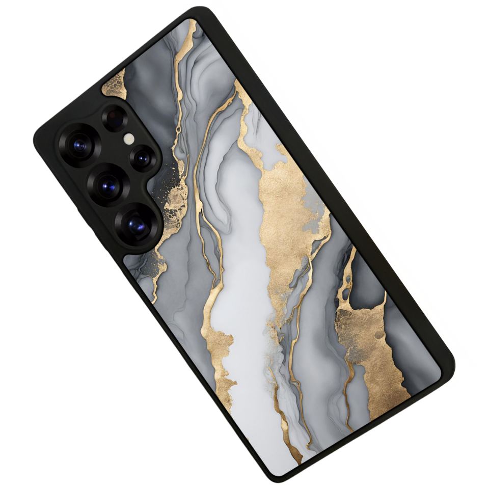 Samsung Galaxy S25 Ultra Uyumlu Mermer Marble Tasarımlı Glossy Premium Kılıf
