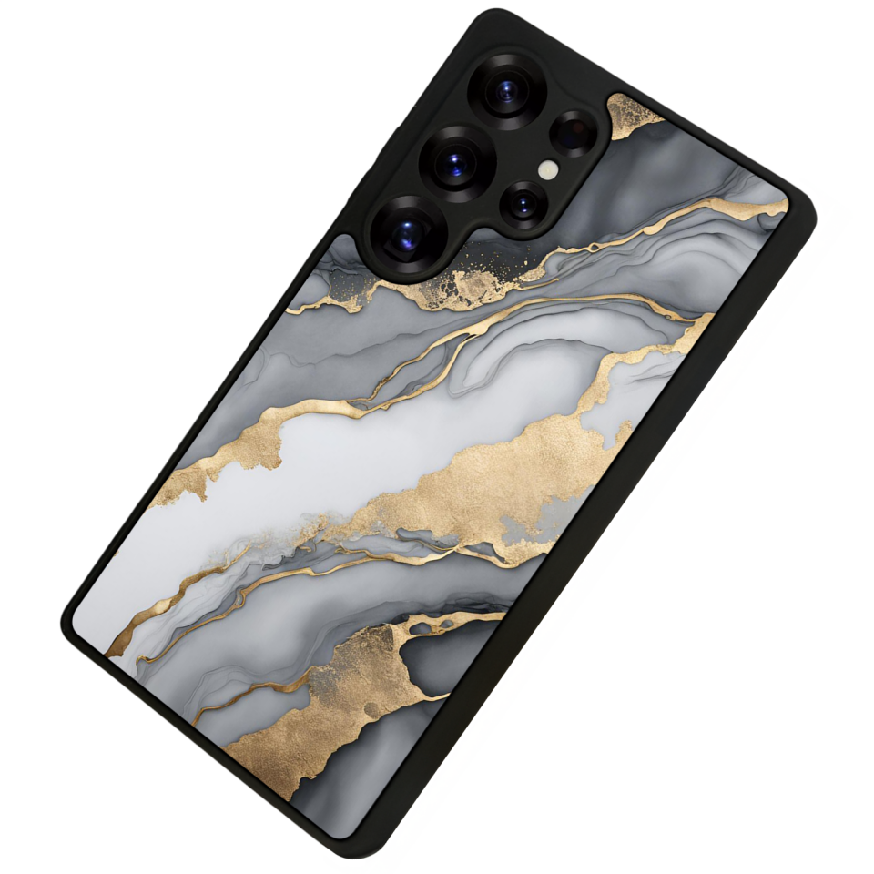 Samsung Galaxy S25 Ultra Uyumlu Mermer Marble Tasarımlı Glossy Premium Kılıf