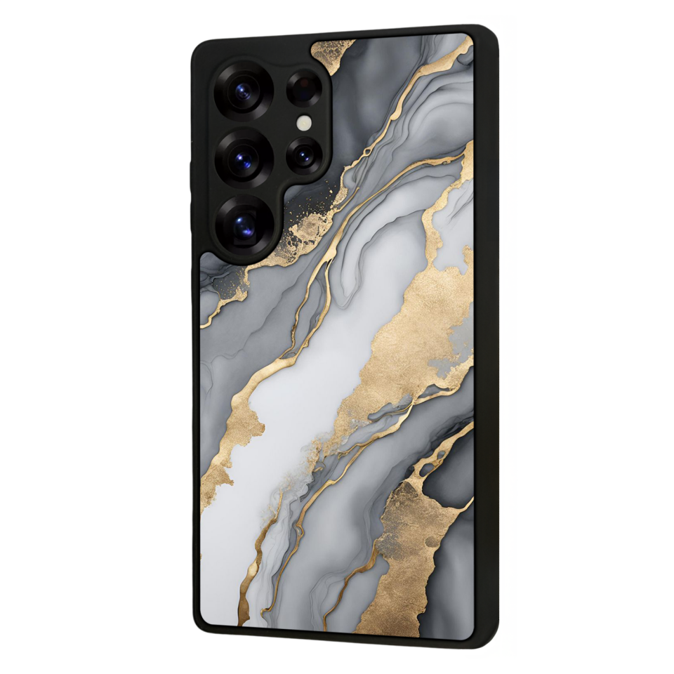 Samsung Galaxy S25 Ultra Uyumlu Mermer Marble Tasarımlı Glossy Premium Kılıf