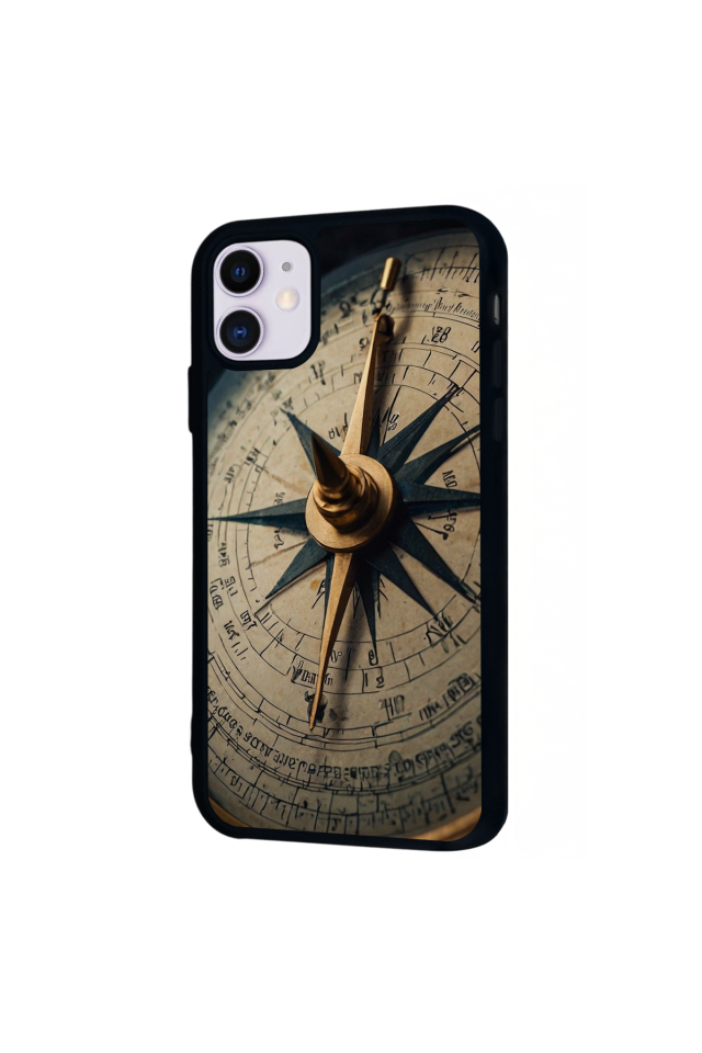 iPhone 11 Uyumlu Pusula Tasarımlı Glossy Premium Kılıf