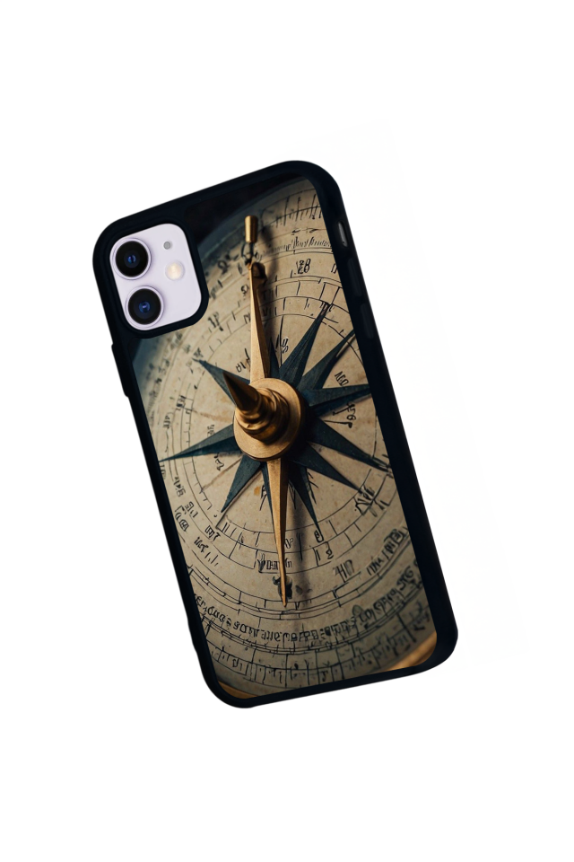 iPhone 11 Uyumlu Pusula Tasarımlı Glossy Premium Kılıf