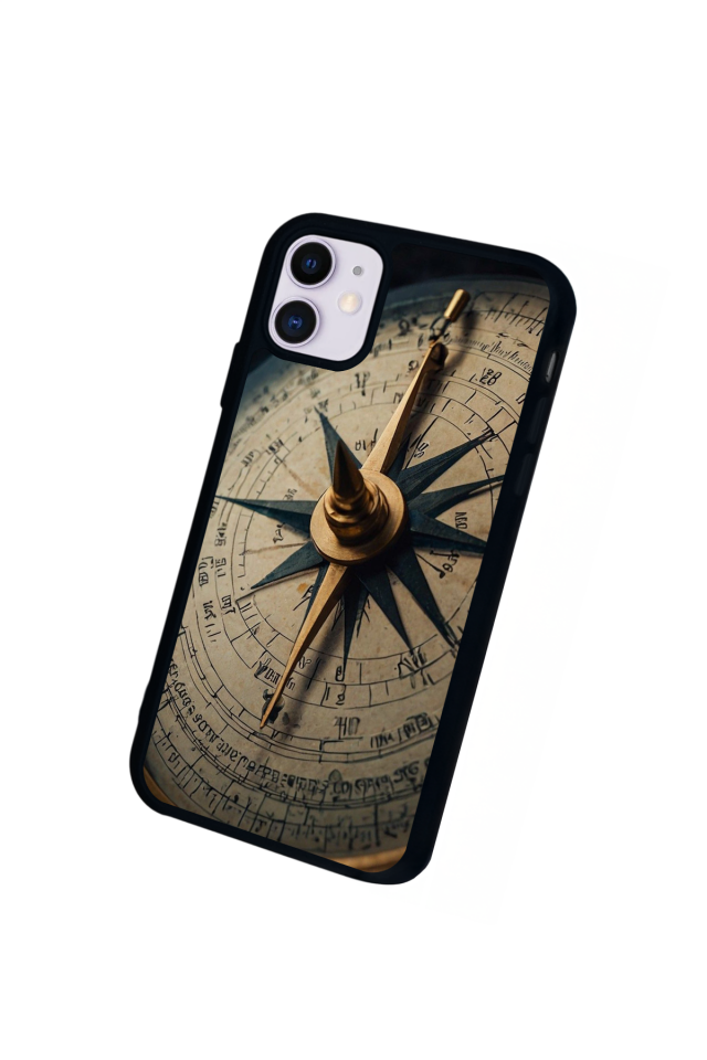 iPhone 11 Uyumlu Pusula Tasarımlı Glossy Premium Kılıf