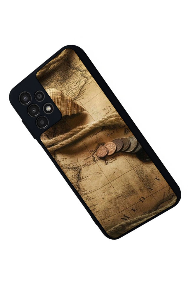 Samsung Galaxy A13 Uyumlu Pusula Tasarımlı Glossy Premium Kılıf