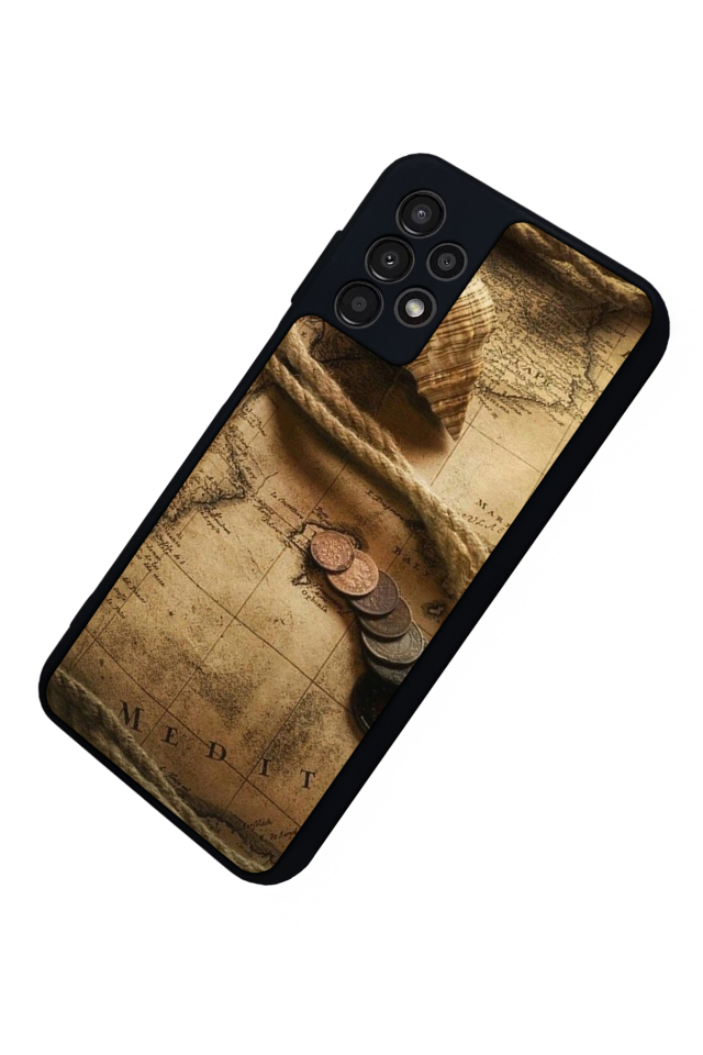 Samsung Galaxy A13 Uyumlu Pusula Tasarımlı Glossy Premium Kılıf
