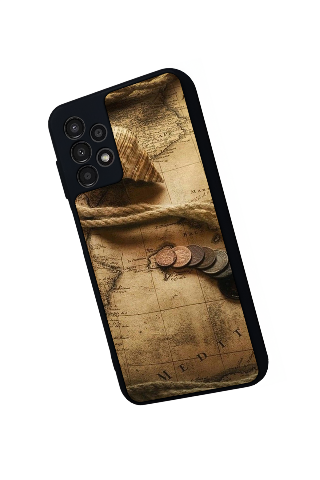Samsung Galaxy A13 Uyumlu Pusula Tasarımlı Glossy Premium Kılıf