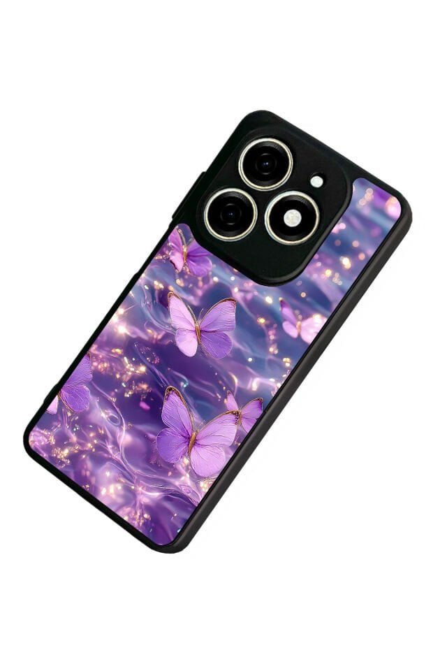 Infınıx Smart 8 Pro Uyumlu Kelebek Tasarımlı Glossy Premium Kılıf