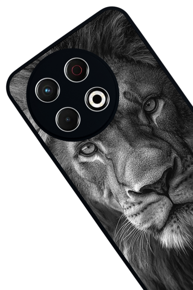 Tecno Spark 30 Pro Uyumlu Aslan Tasarımlı Glossy Premium Kılıf