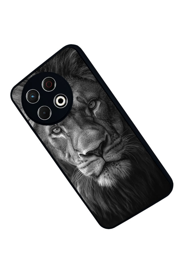 Tecno Spark 30 Pro Uyumlu Aslan Tasarımlı Glossy Premium Kılıf