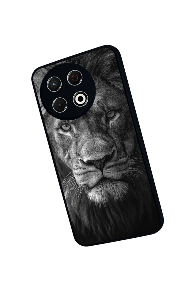 Tecno Spark 30 Pro Uyumlu Aslan Tasarımlı Glossy Premium Kılıf