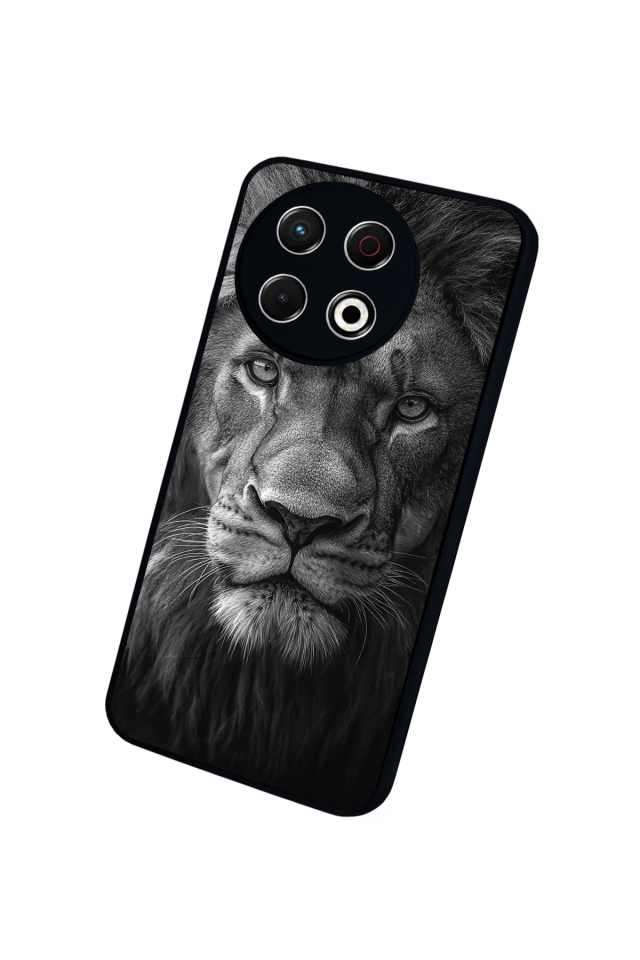 Tecno Spark 30 Pro Uyumlu Aslan Tasarımlı Glossy Premium Kılıf