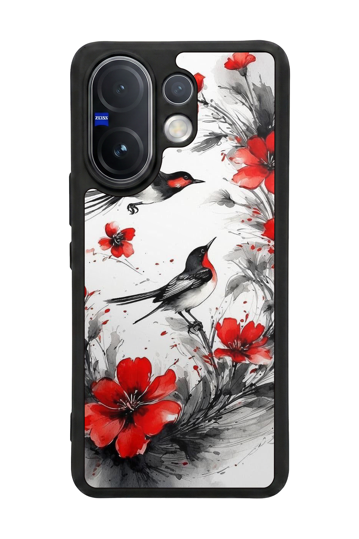 Vivo V60 Uyumlu Floral Tasarımlı Glossy Premium Kılıf