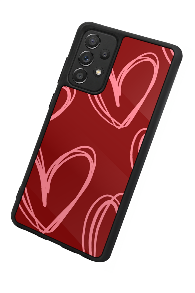 Samsung Galaxy A72 Uyumlu Kalp Love Tasarımlı Glossy Premium Kılıf