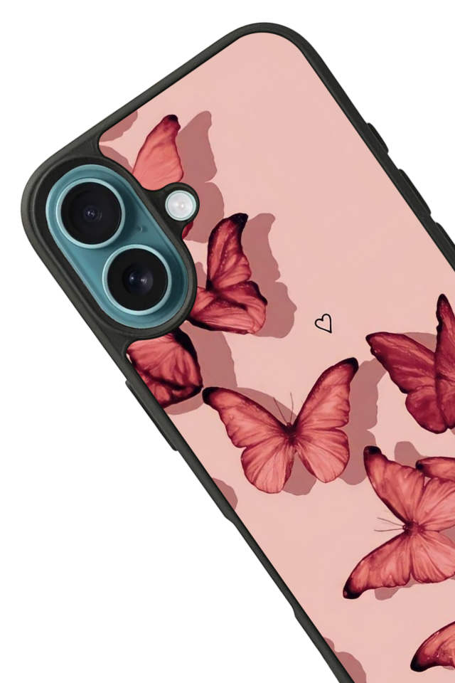 iPhone 16 Uyumlu Kelebek Tasarımlı Glossy Premium Kılıf