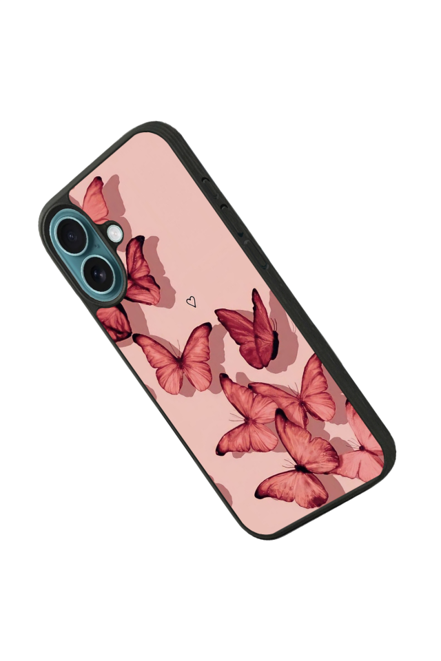iPhone 16 Uyumlu Kelebek Tasarımlı Glossy Premium Kılıf