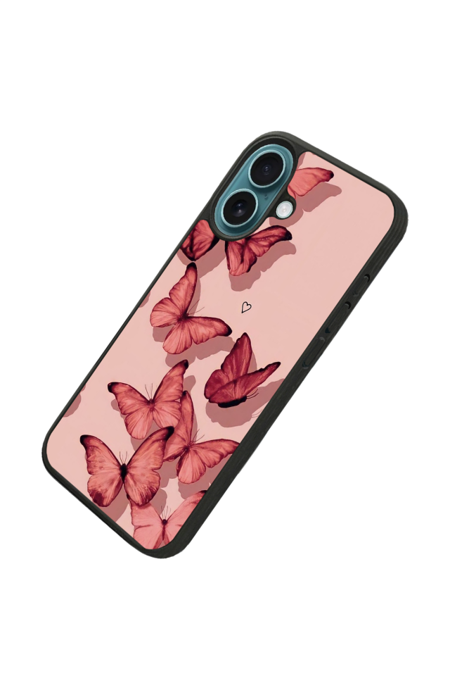 iPhone 16 Uyumlu Kelebek Tasarımlı Glossy Premium Kılıf