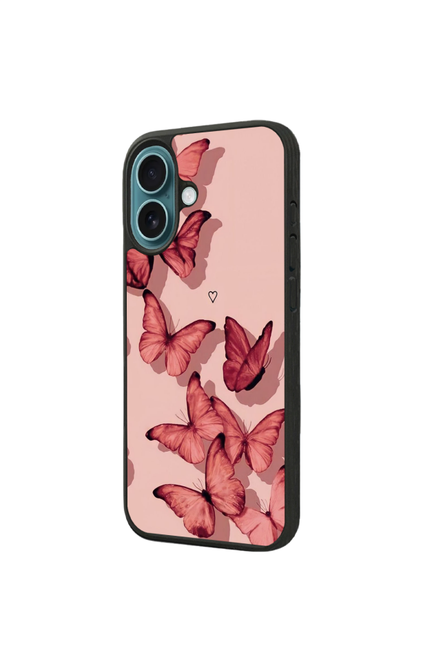 iPhone 16 Uyumlu Kelebek Tasarımlı Glossy Premium Kılıf