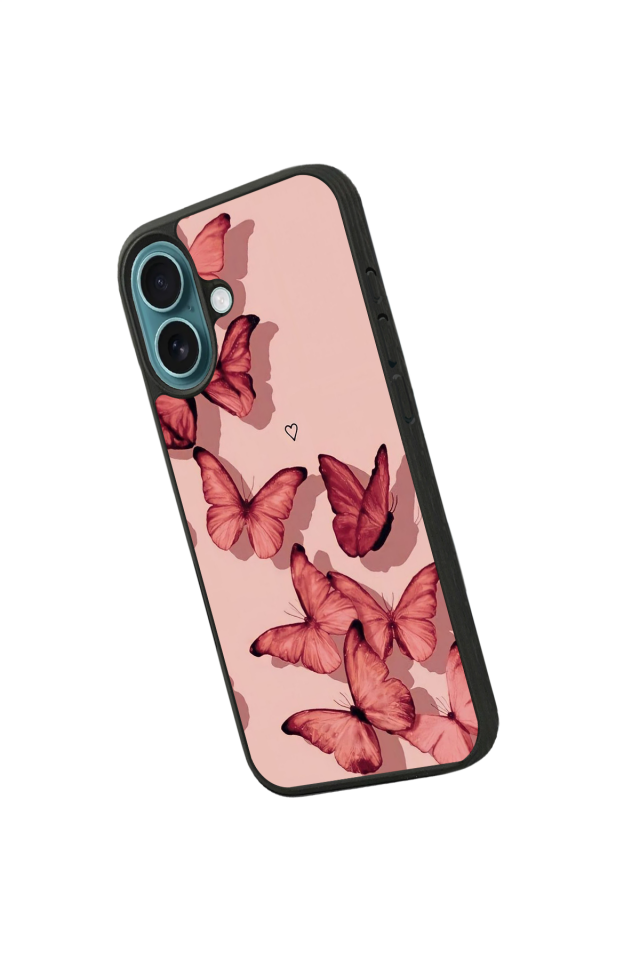 iPhone 16 Uyumlu Kelebek Tasarımlı Glossy Premium Kılıf