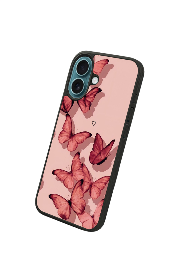 iPhone 16 Uyumlu Kelebek Tasarımlı Glossy Premium Kılıf
