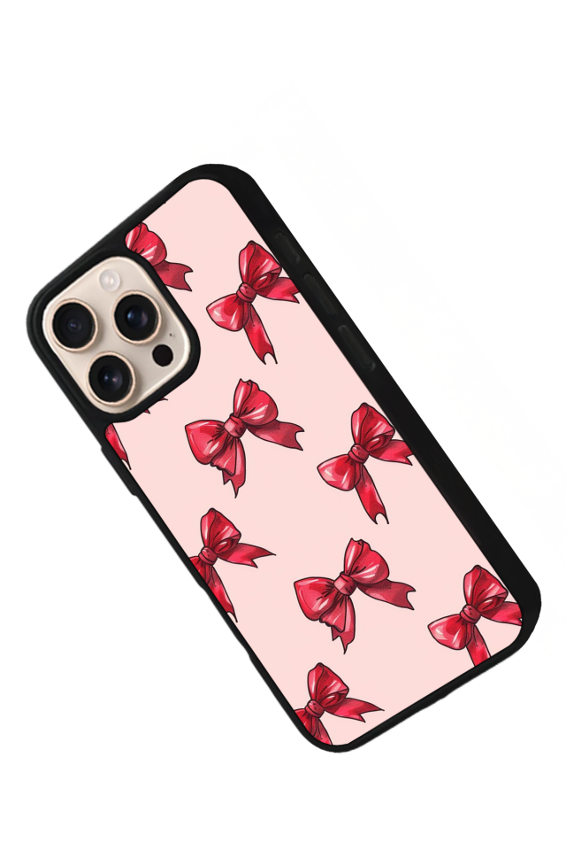 iPhone 14 Pro Max Uyumlu Kurdele Tasarımlı Glossy Premium Kılıf