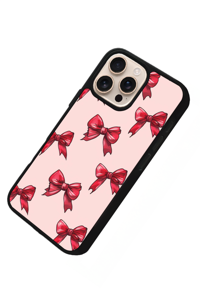 iPhone 14 Pro Max Uyumlu Kurdele Tasarımlı Glossy Premium Kılıf
