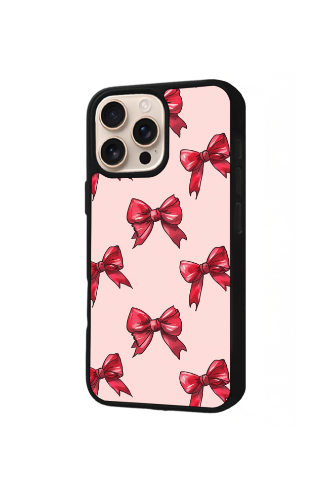 iPhone 14 Pro Max Uyumlu Kurdele Tasarımlı Glossy Premium Kılıf