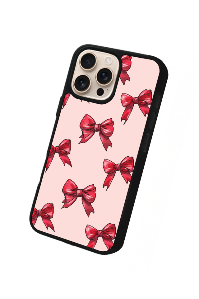 iPhone 14 Pro Max Uyumlu Kurdele Tasarımlı Glossy Premium Kılıf