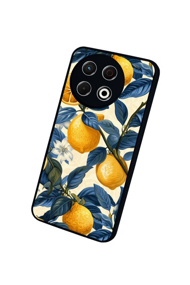 Tecno Spark 30 Pro Uyumlu Limon Tasarımlı Glossy Premium Kılıf