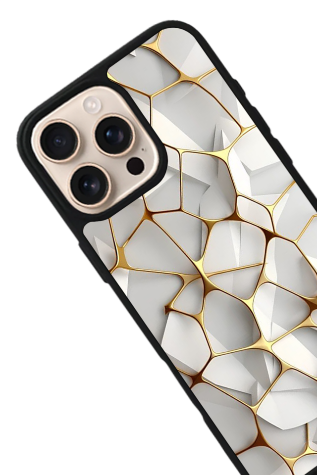 iPhone 15 Pro Uyumlu Mermer Marble Tasarımlı Glossy Premium Kılıf