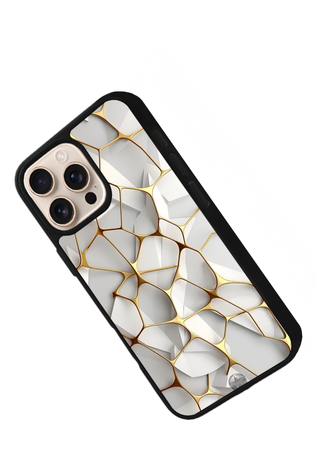 iPhone 15 Pro Uyumlu Mermer Marble Tasarımlı Glossy Premium Kılıf