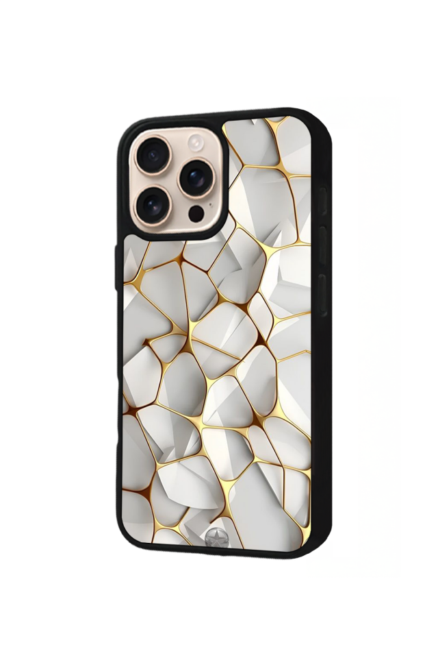 iPhone 15 Pro Uyumlu Mermer Marble Tasarımlı Glossy Premium Kılıf