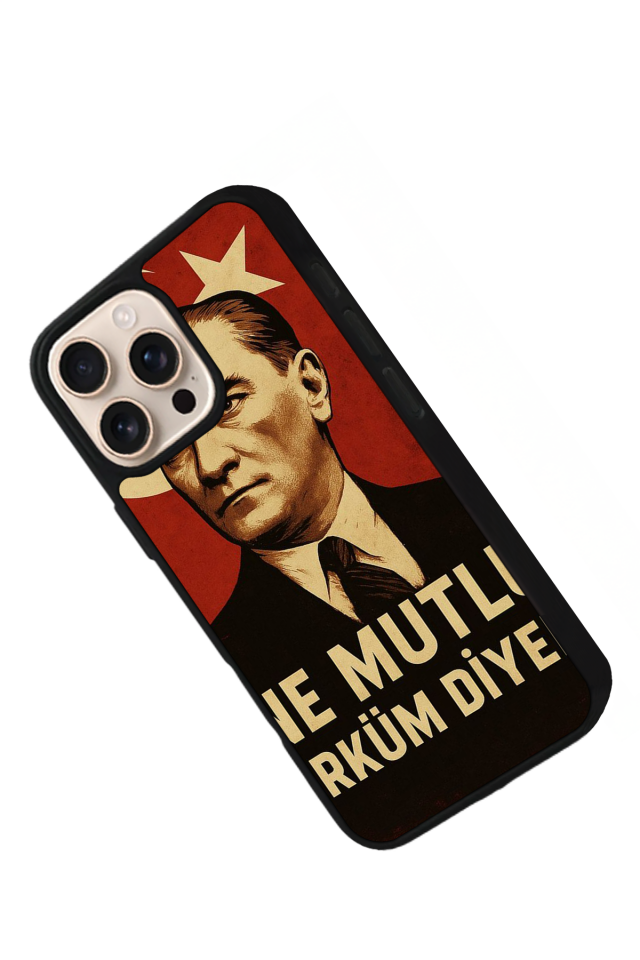iPhone 15 Pro Max Uyumlu  Mustafa Kemal Ataturk Tasarımlı Glossy Premium Kılıf