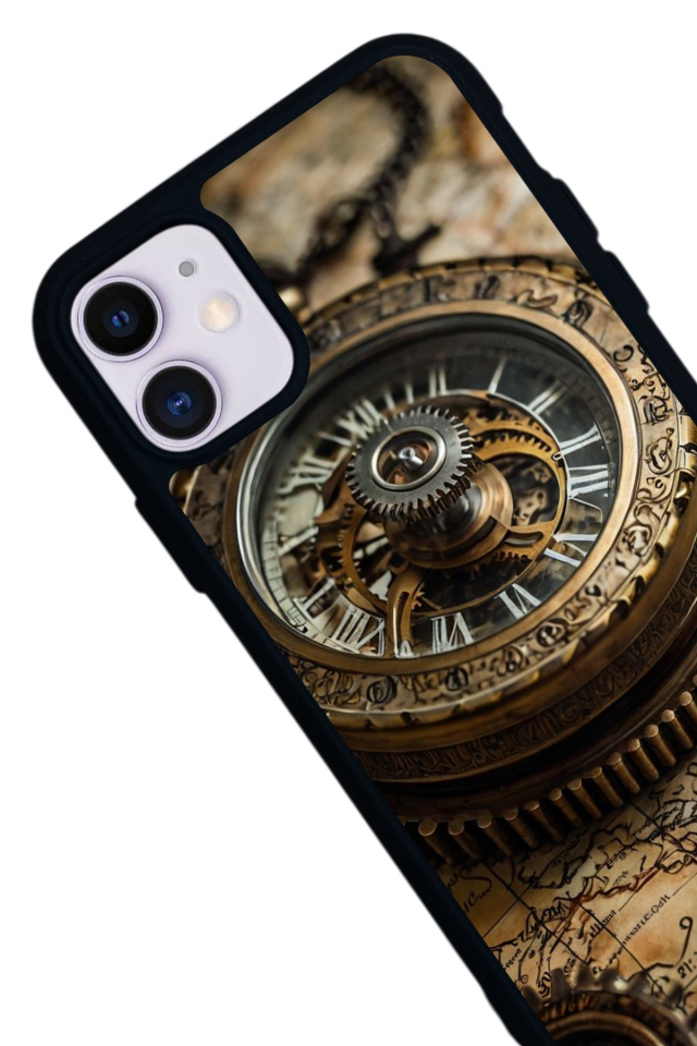 iPhone 11 Uyumlu Pusula Tasarımlı Glossy Premium Kılıf