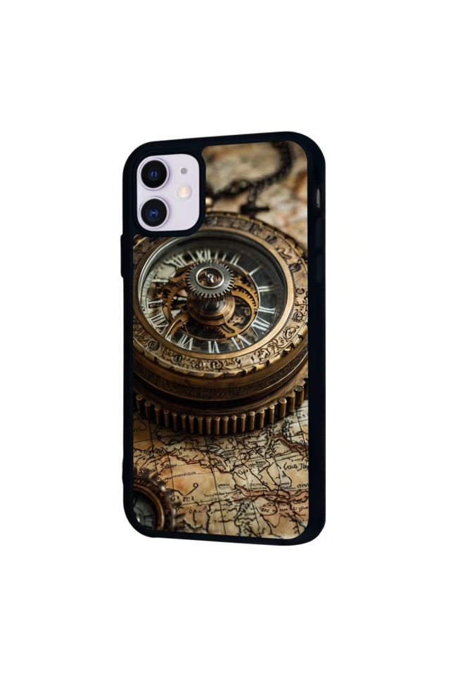 iPhone 11 Uyumlu Pusula Tasarımlı Glossy Premium Kılıf