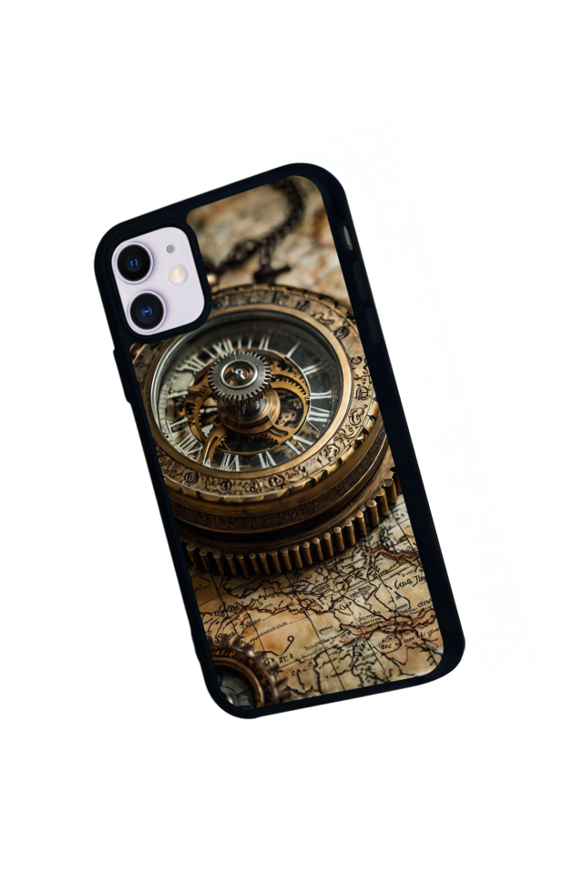 iPhone 11 Uyumlu Pusula Tasarımlı Glossy Premium Kılıf