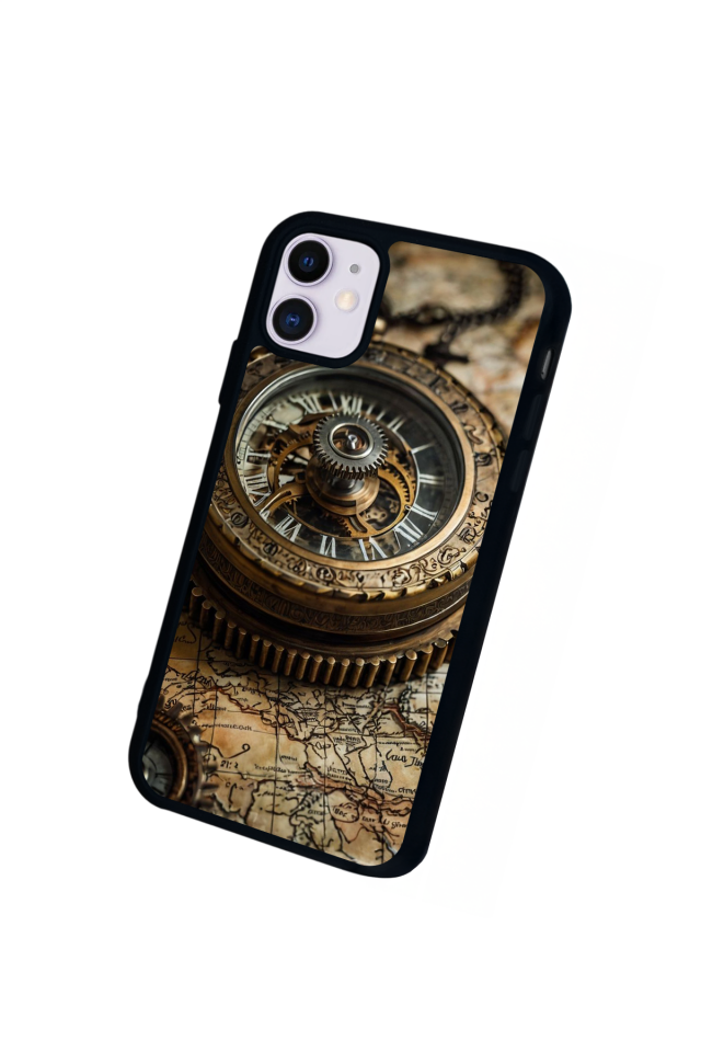 iPhone 11 Uyumlu Pusula Tasarımlı Glossy Premium Kılıf