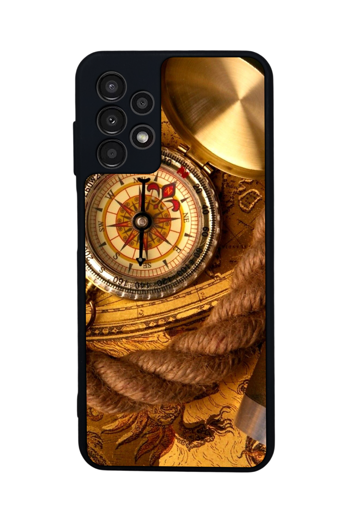 Samsung Galaxy A13 Uyumlu Pusula Tasarımlı Glossy Premium Kılıf
