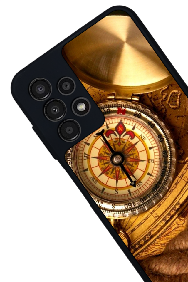 Samsung Galaxy A13 Uyumlu Pusula Tasarımlı Glossy Premium Kılıf