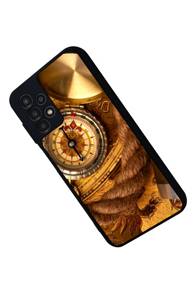 Samsung Galaxy A13 Uyumlu Pusula Tasarımlı Glossy Premium Kılıf