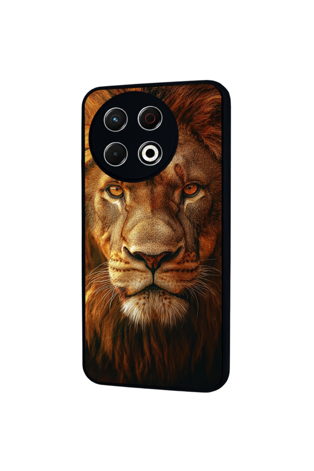 Tecno Spark 30 Pro Uyumlu Aslan Tasarımlı Glossy Premium Kılıf