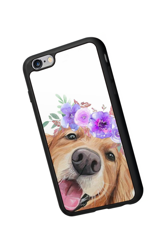 iPhone 6s Plus Uyumlu Golden Kopek Tasarımlı Glossy Premium Kılıf