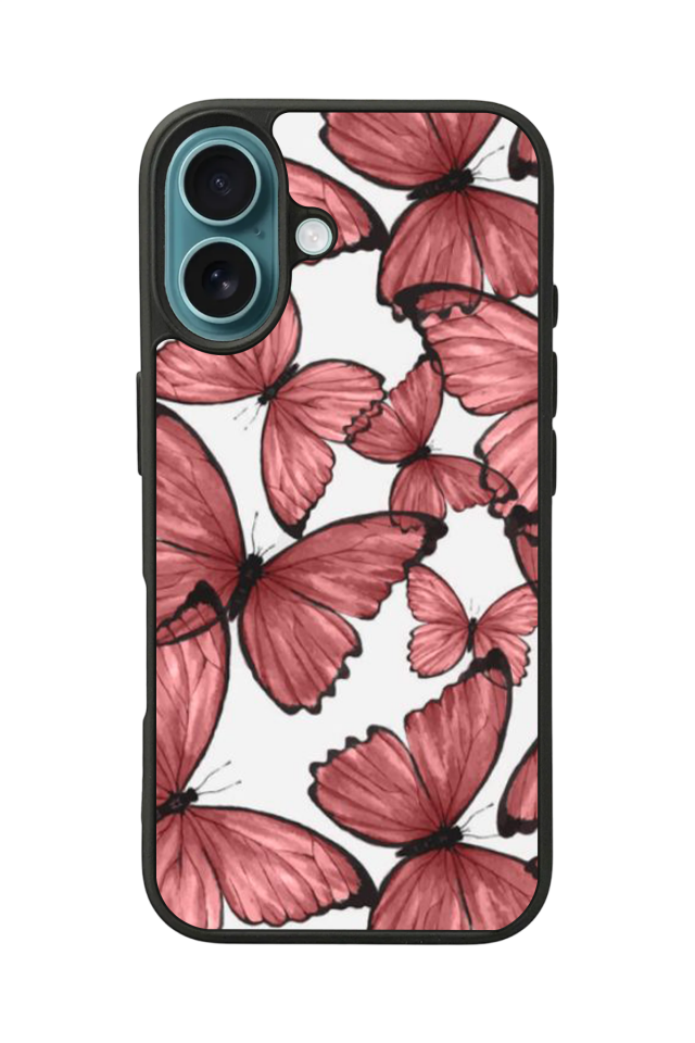 iPhone 16 Uyumlu Kelebek Tasarımlı Glossy Premium Kılıf