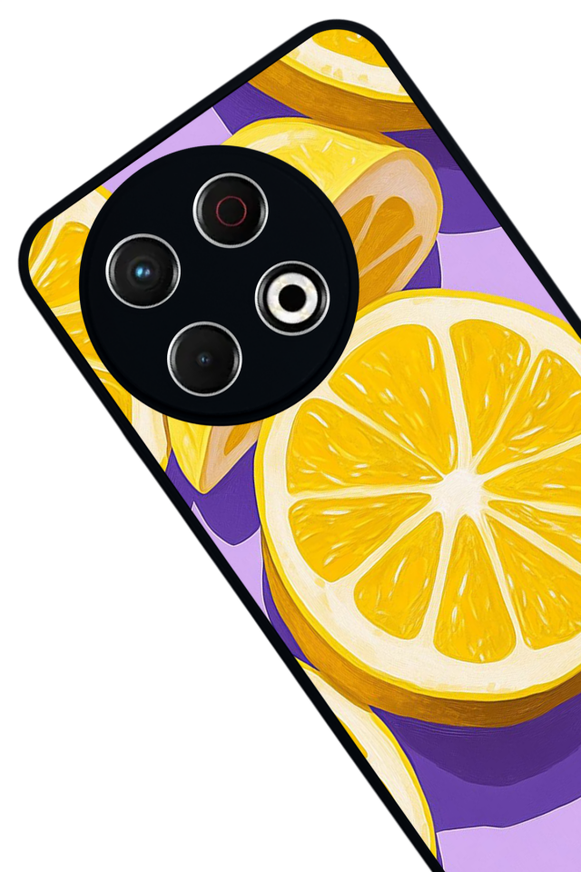 Tecno Spark 30 Pro Uyumlu Limon Tasarımlı Glossy Premium Kılıf