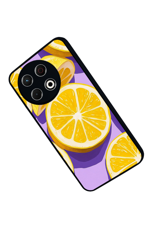 Tecno Spark 30 Pro Uyumlu Limon Tasarımlı Glossy Premium Kılıf