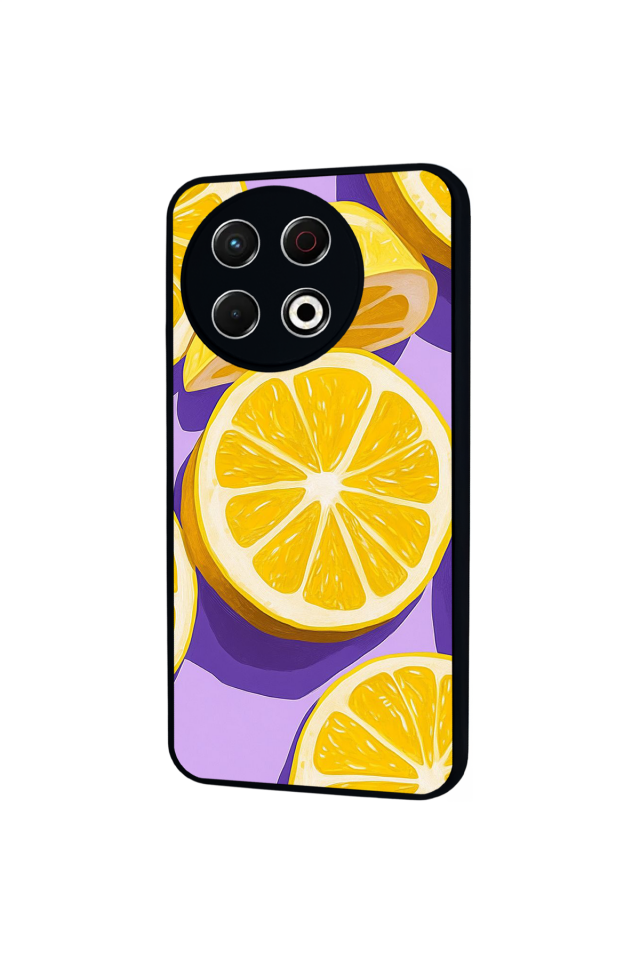 Tecno Spark 30 Pro Uyumlu Limon Tasarımlı Glossy Premium Kılıf