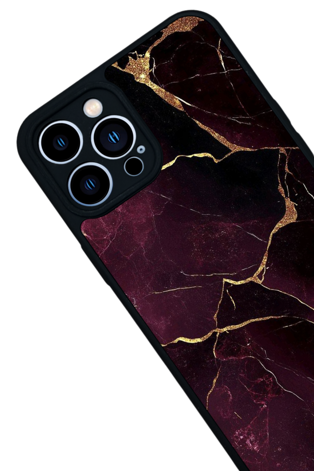 iPhone 12 Pro Max Uyumlu Mermer Marble Tasarımlı Glossy Premium Kılıf