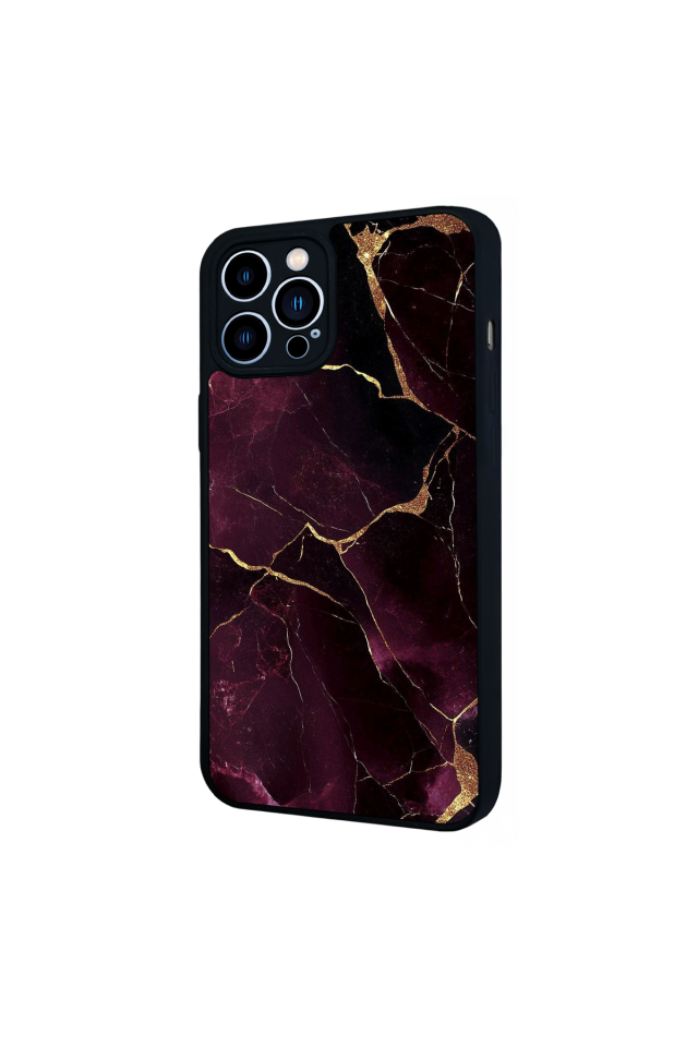 iPhone 12 Pro Max Uyumlu Mermer Marble Tasarımlı Glossy Premium Kılıf