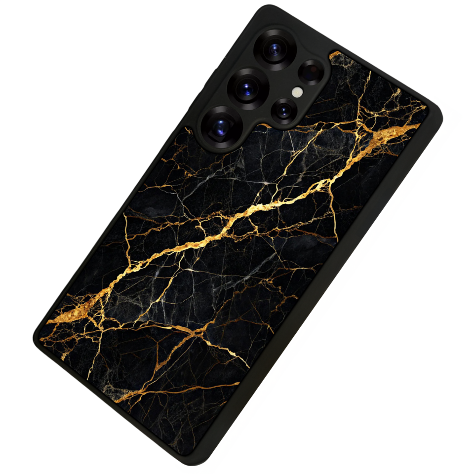 Samsung Galaxy S25 Ultra Uyumlu Mermer Marble Tasarımlı Glossy Premium Kılıf