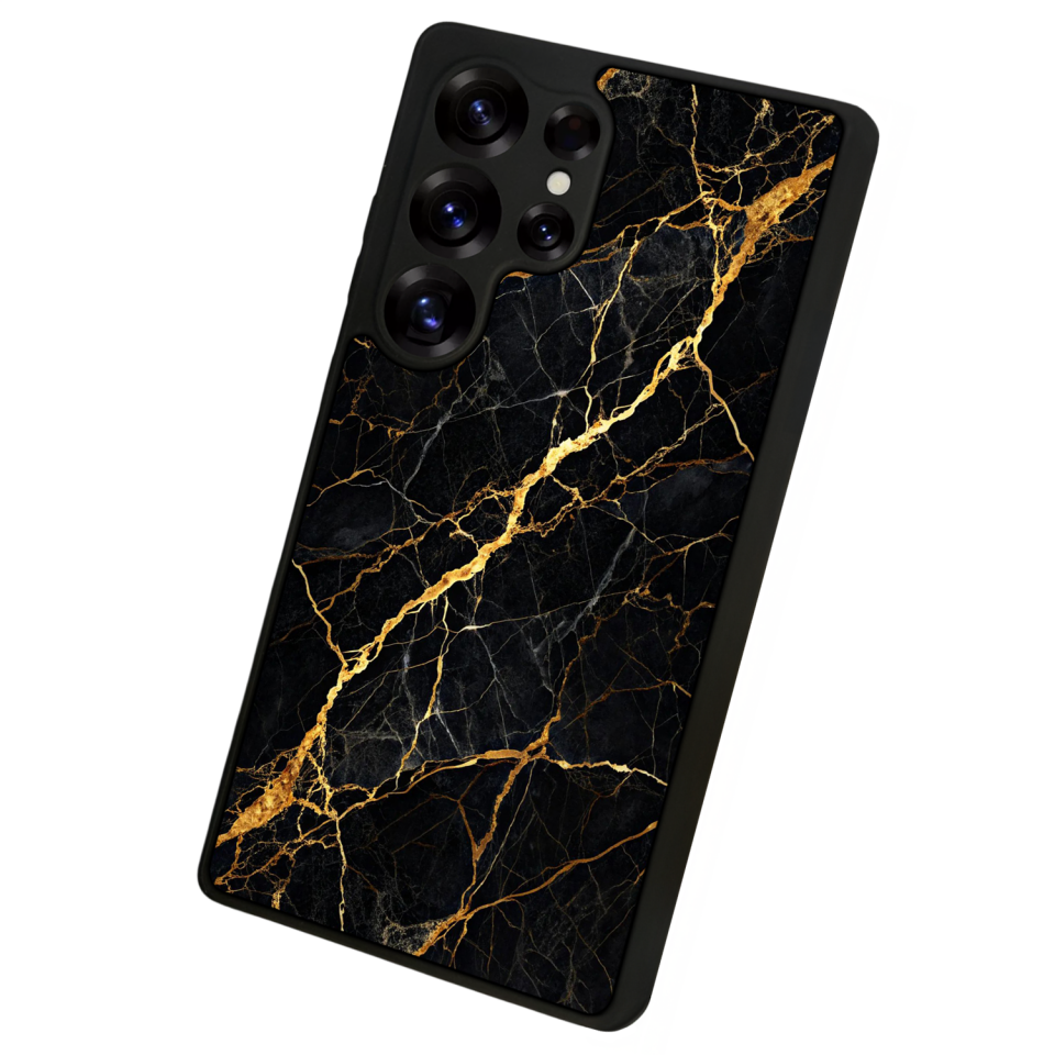 Samsung Galaxy S25 Ultra Uyumlu Mermer Marble Tasarımlı Glossy Premium Kılıf
