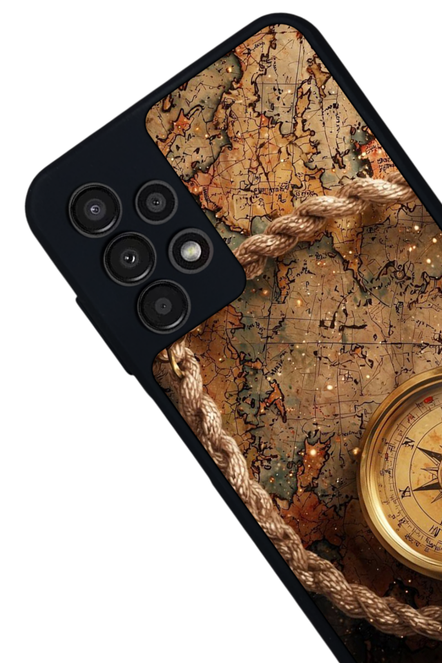 Samsung Galaxy A13 Uyumlu Pusula Tasarımlı Glossy Premium Kılıf